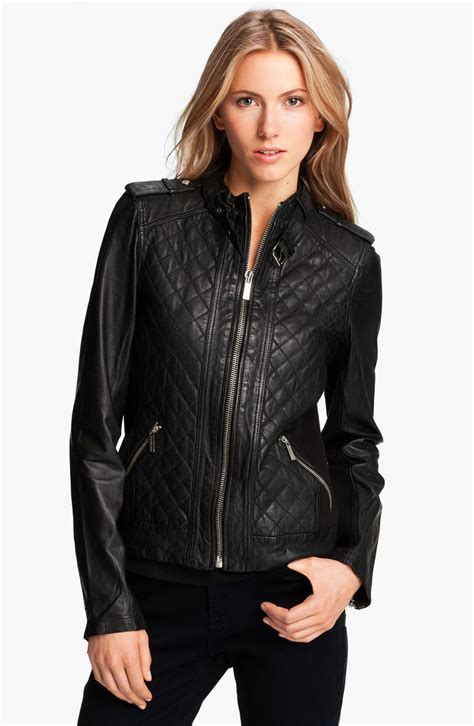 nordstrom rack leather jacket michael kors|Michael Kors ladies winter coats.